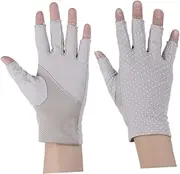 [FRCOLOR] 1 Pair Outdoor UV Protection Half Finger Gloves for Women Sunblock Workout Mittens for Cycling Climbing Riding Grey Non Skid Design for Enhanced Grip