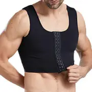 Men gynecomastia shaper new slimming chest control boobs shapewear Hook black L