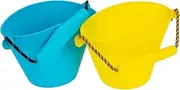COMNESTBI 2Pcs Foldable Silicone Beach Bucket Portable Multi Functional Water Bucket for Sand Play for Seaside Activities