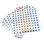Capital Letter Stickers, Alphabet A Round Self-Adhesive Reflective 10 Sheets