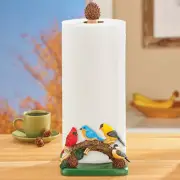 Colorful Birds on Tree Branch Paper Towel Holder Stand Kitchen Table Home Decor