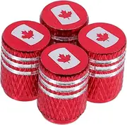COSMEVIVI 4pcs Canada Flag Tire Valve Stem Caps: Copper Valve Covers for Cars Trucks Suvs Motorcycles - Air Cap Easy to Install