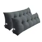 NNEAGS 2X 100cm Dark Grey Triangular Wedge Bed Pillow Headboard Backrest Bedside