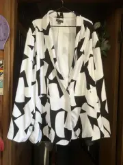 Autograph Monochrome Satin Jacket. Geometric Pattern. Plus Size 30 NWT