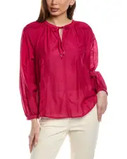Tommy Bahama Agua Amara Seamed Silk-Blend Peasant Top