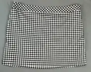 NWT IZOD Golf Skort Women's 18 Black/White/Pink Check Lined Flat Front