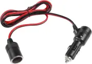 RIIEYOCA 12V 24V Car Cigarette Lighter Plug to Socket Black with red accents