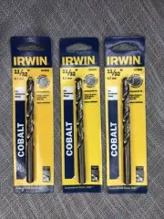 LOT OF 3 Irwin Tools 3016022 Cobalt High-Speed Steel Drill Bit, 11/32" x 4-3/4"