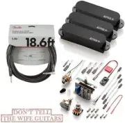EMG SX SET BLACK SINGLE COIL PICKUPS FOR STRAT SWITCH & WIRING ( FENDER 18FT )