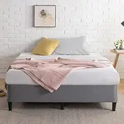 Single Bed Frame, Zinus Upholstery Bed Base Ensemble, Dark Grey