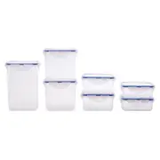 7pc Lock & Lock Classic Rectangular Food Storage Container Set w/ Lids Clear