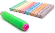 Set of 12 Coloured Chalk Pens with Adjustable Chalk Holder - Chalk for School, Office and Home - Dustproof, Easy to Use, Ideal for Drawing and Writing