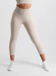 [aim'n] Beige Ribbed Seamless Tights 7/8