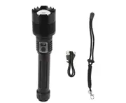 Rechargeable LED Flashlight 6000LM XHP360 Power Display Brightest Flashlight with 5 Lighting Modes USB Cable Lanyard for Hiking