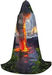 VPPUR Kilauea Volcanos Print Unisex Hooded Cloak For Carnival Theme Party Decorations Witch Costume Cosplay