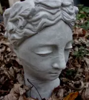 Latex lady face planter mold plaster concrete mould 6.5" H x 3.5" W at top