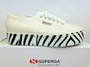 Superga 2790 Cotw Printed Foxing 'White Zebra' Canvas (US9) W super womens 2730