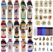 99 Pcs Halloween Potion Bottles Set,Halloween Decorations Indoor,Apothecary Bott
