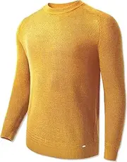 [zhilifs] Men's O-Neck Lightweight Crewneck Sweater Soft Touch Waffle Stitch Pullover