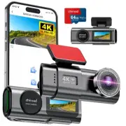 Dash Cam 4K Front, Built-in WiFi Dash Camera for Cars, 1.47''IPS Screen Mini ...