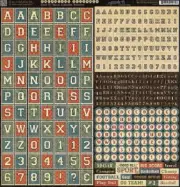 Graphic 45 scrapbook paper Alphabet Sticker 1 Sheet Good Ol' Sport Football Base