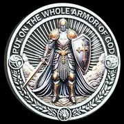 Armor of God Christian Challenge Coin Courage Token from Ephesians 6:11 - Perfect Faith Gift for Motivation & Collecting ﻿ ﻿ ﻿
