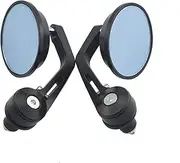 Rear View Mirror Round 7/8" Motorcycle Handlebar Aluminum Alloy Rearview Motocycle Adjustable Blue Anti-glare Rearview Mirrors End Side Mirrors End Side Mirror
