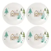 Balsam Lane 4-Piece Tidbit Plate Set, 6.25", Green