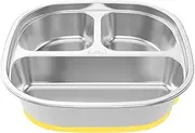 Stainless Plates, Divided Toddler Plates Stainless Steel, Non-Slip Unbreakable Dinnerware, Feeding Supplies, Dishwasher Safe, Rust-Resistant for Home, School, Canteen, Travel