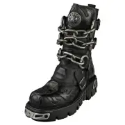 New Rock M-727-s5 Unisex Platform Boots in Black - 11 US