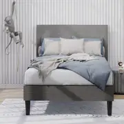Zinus Kids Nelly Modern Toddler Single Bed Frame - Dark Grey Fabric