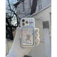 在飛比找蝦皮購物優惠-𝐍𝐀𝐈𝐆.預購🩵ins韓系可愛狗狗卡包磁吸iPhone手機殼