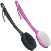SUPERWASH PLUS Back Bath Brush - Curved Long Handle Shower Brush with Medium ...