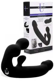 Strap U Tri Volver Vibrating Strapless 8.3" Silicone Strap On