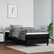 Bedroom Furniture Box Spring Bed with Mattress Black 100x200 cm Faux Leather