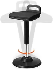 [VEVOR] Active Chair with Handle, Height-Adjustable (24.6-34.4") Wobble Chair Made of Elastic Fabric & 45 mm Foam, Ideal for Schools, Office and Home, 8° Tilt Angle, Age 12-18, Black