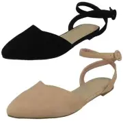 Spot On Ladies Flat Pointed Toe Shoes