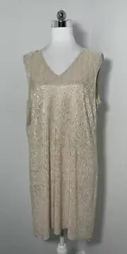 Taking Shape Gold Shimmer Sleeveless Light Weight Tunic Top Plus Size S
