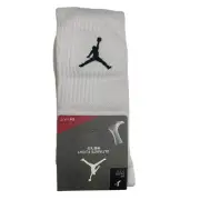 Nike Ultimate Flight Air Jordan Kids Size 4/5 7C-10C White Crew Sock 1 PAIR NEW