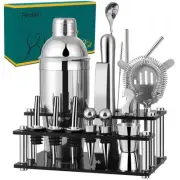 Cocktail Shaker Set 15 Pieces 304 Stainless Steel Bartender Drink Mixer Kit