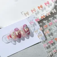 在飛比找蝦皮購物優惠-台灣現貨 日系5D立體浮雕貼紙 粉色蝴蝶結貼紙 英文字立體貼