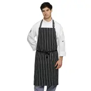 Le Chef Bib Apron Blue Stripe with halter adjustment 28wide x 38" long