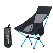 NH17Y010-Z Aluminum Folding Chair Lightweight Stool Camping Small Seat Max Load 90KG BLACK COLOR