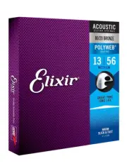 Elixir 11100 Polyweb 80/20 Bronze Acoustic Guitar Strings, Medium 13-56