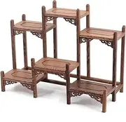 Chicken Wing Wood Antique Shelf Wooden Handicraft Solid Wood Multi-Treasure Pavilion Chinese Style Play Display Shelf Wooden Study Coffee Table,A