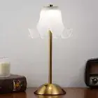 Romantic Bedside Flower Table Lamp USB Rechargeable Metal Base Touch Control