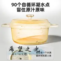 在飛比找Yahoo!奇摩拍賣優惠-湯鍋陶瓷琺瑯鍋家用燉鍋煮鍋湯鍋不粘鍋雙耳20cm專用小煲湯砂