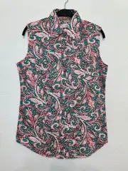 Women’s Wrangler Snap Front Short Sleeve Paisley Top Size Small NWT