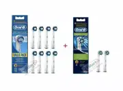 10x Oral-B Replacement Toothbrush Heads 8 Precision Clean + 2 Cross Action NEW