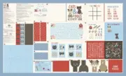 36" X 60" Panel Cats & Dogs Activity Book Kids Puzzles Cotton Fabric D464.58